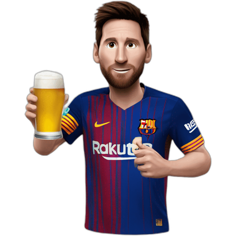 Messi drink a beer emoji