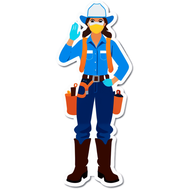 Cowgirl with PPE emoji