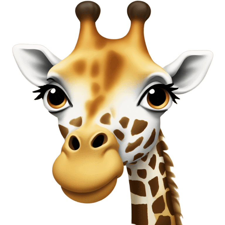 Giraffe with kissy face emoji