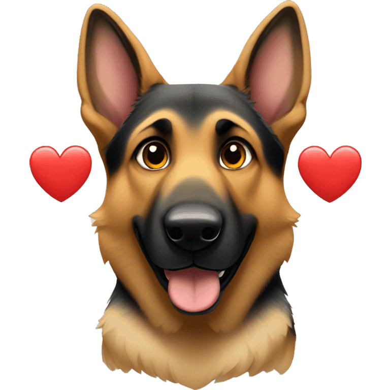 German shepherd making a heart shape with their paws  emoji