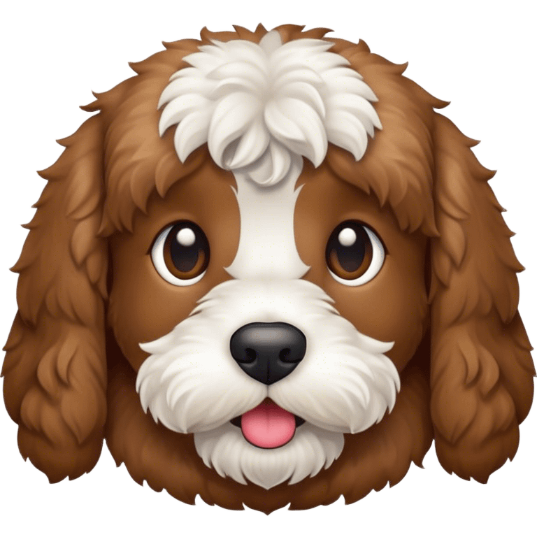 Cockapoo with a white spot on mouth area emoji