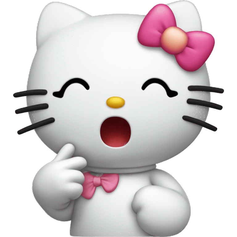 Hello kitty blowing a kiss emoji