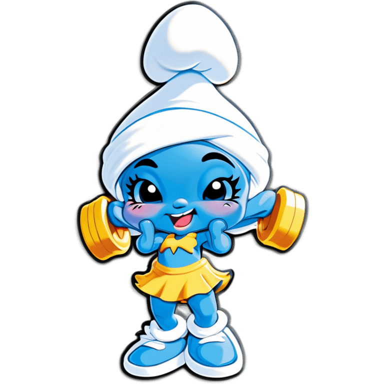 Smurfette with muscles emoji