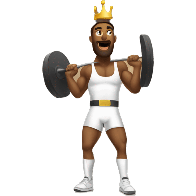 King practicing Crossfit on a gym emoji