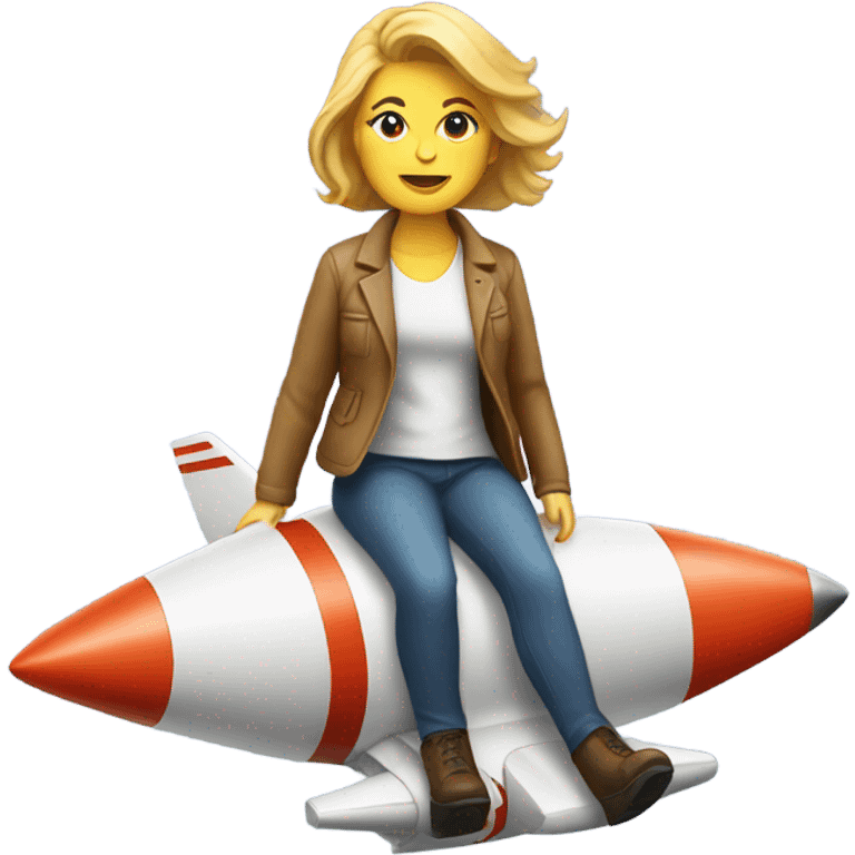 White woman on a rocket ship  emoji