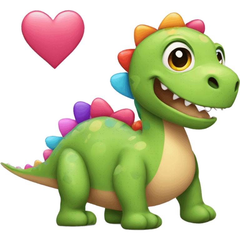 Dino with hearts emoji