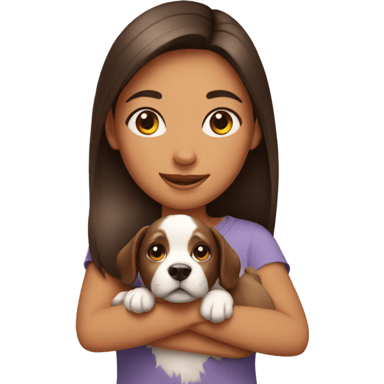 Girl with dog emoji