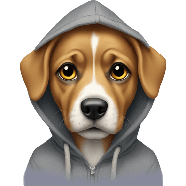 Dog wearing a hoodie  emoji