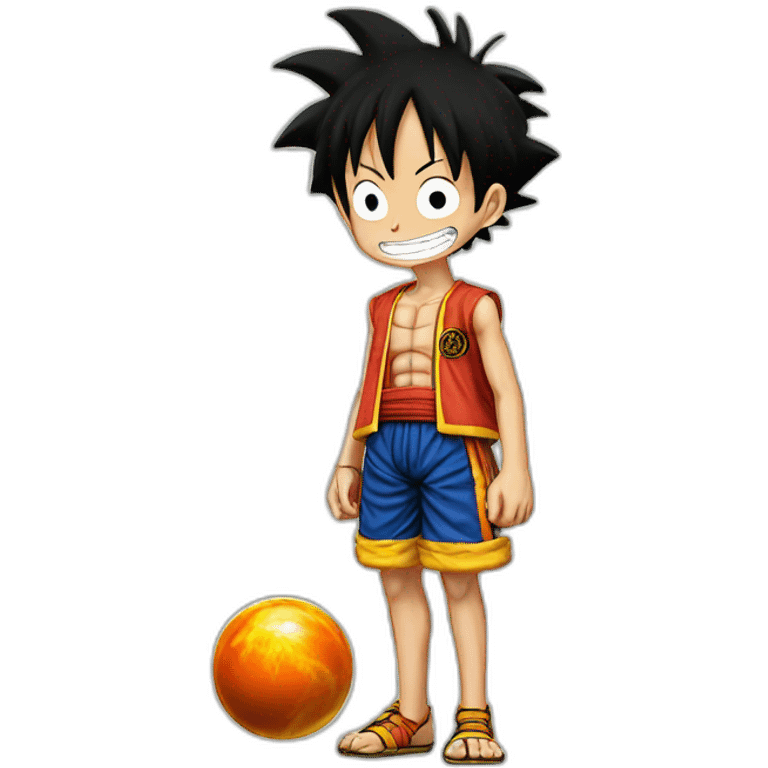 Luffy with a dragon ball emoji