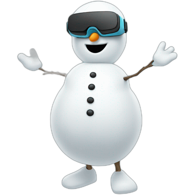 Snowman in vr headset,full body emoji