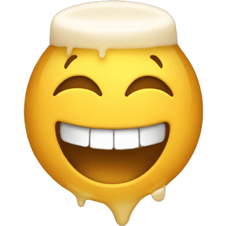 Laughing Emoji With hair With Bier  emoji