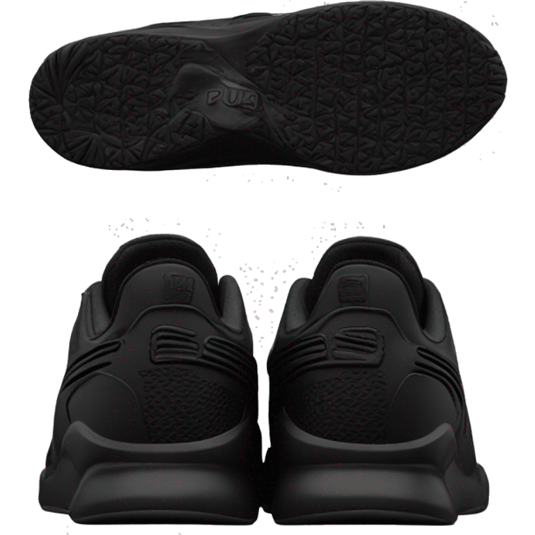 all black puma running shoes black black black emoji