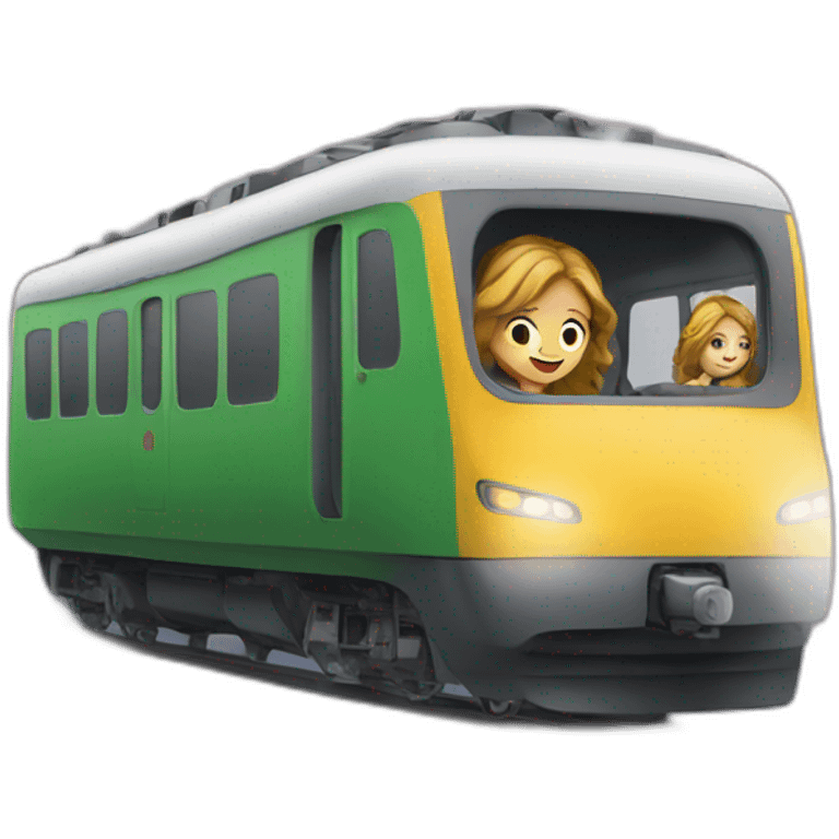 Train high velocity girl driving emoji