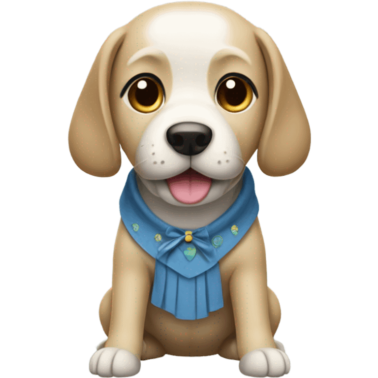 A dog with a skirt emoji