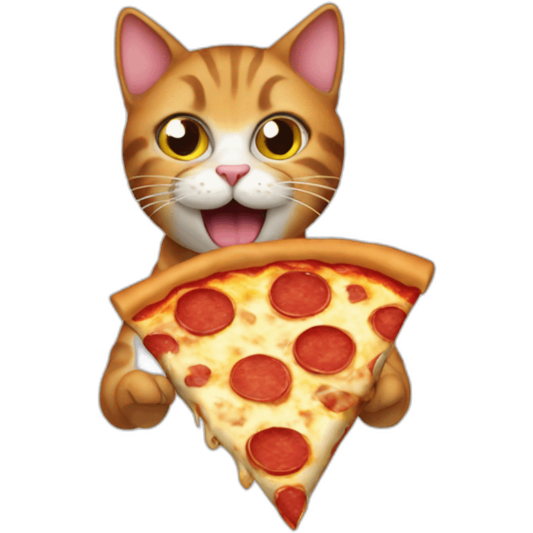 Cat who eat à pizza emoji