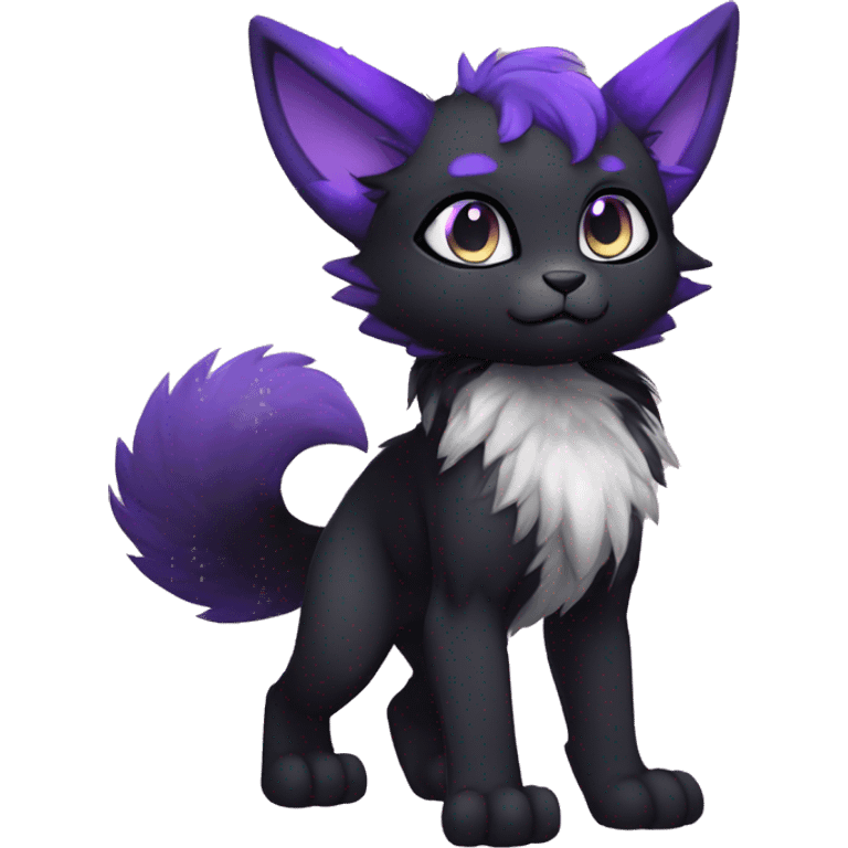 Anthro-Edgy-Cool-Black-Purple-Contrast-Colors-Fantasy-Fur-Sona-Chibi-Shiny-Fakémon-Hybrid full body emoji