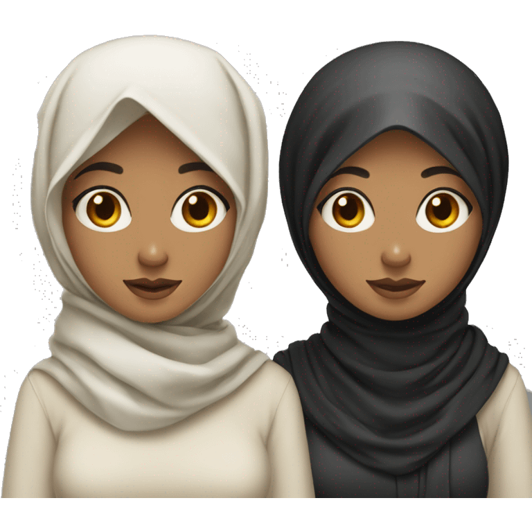 Two best friends one hijab and one black hair  emoji