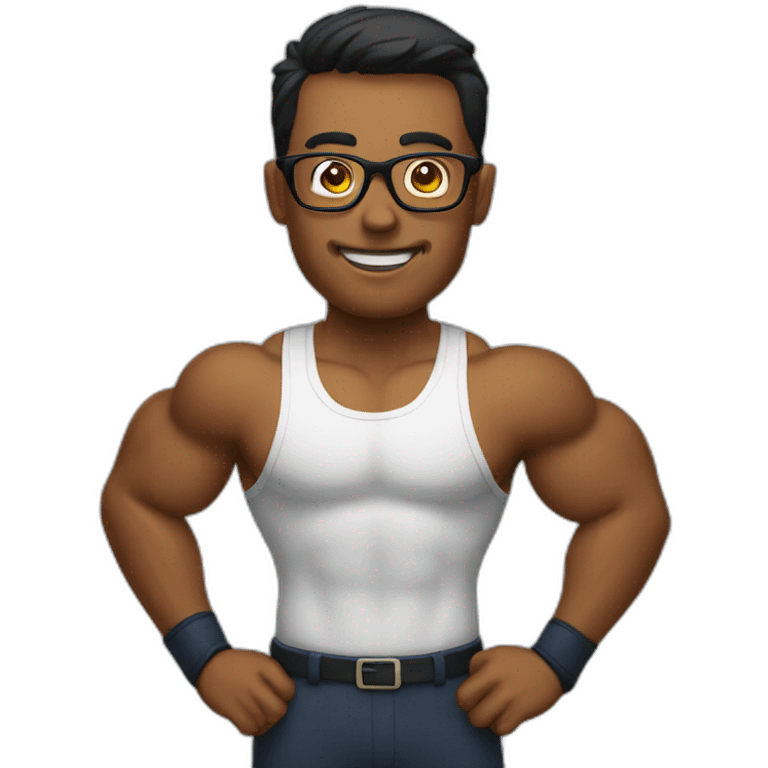 muscles with glasses emoji