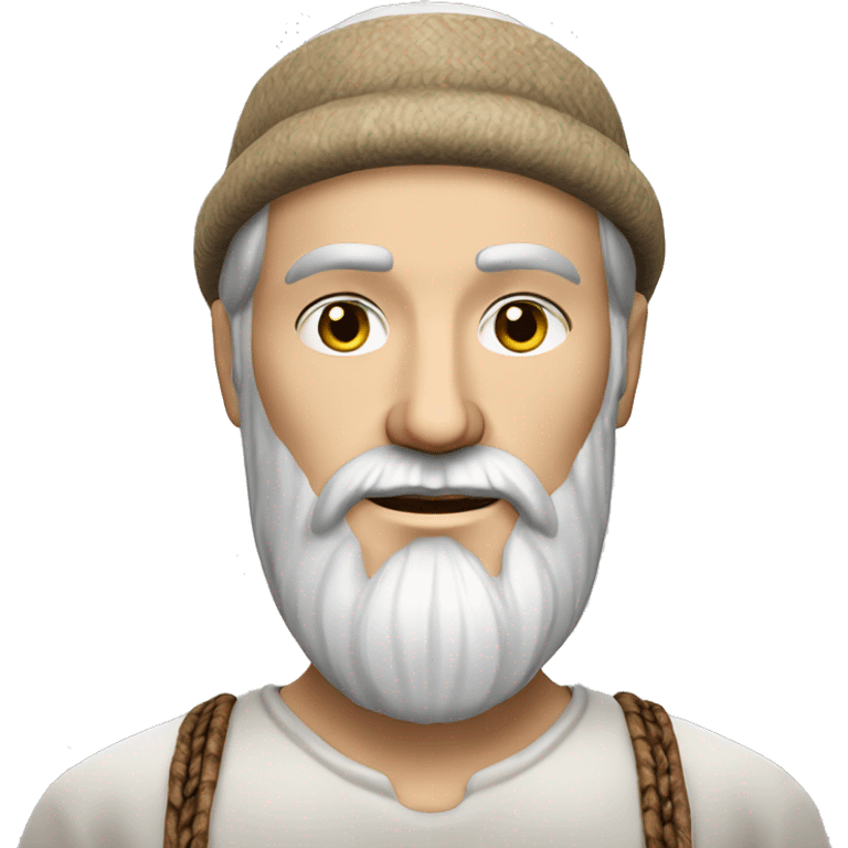 photorealistic white slavic peasant with beard  Slavic ethnic clothing emoji