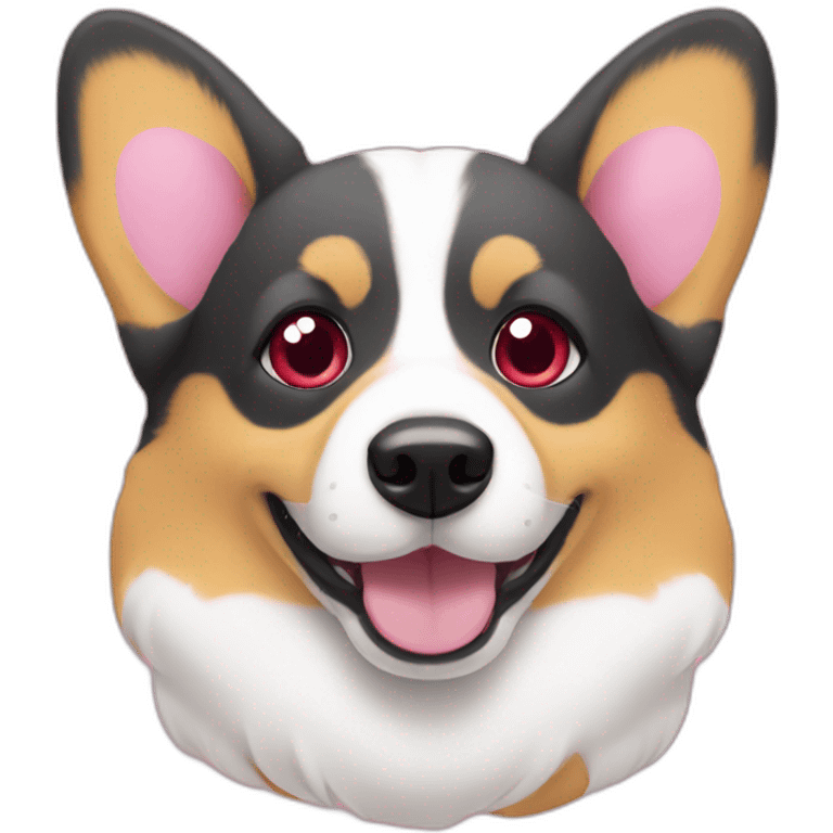 Corgi with hearts in eyes emoji