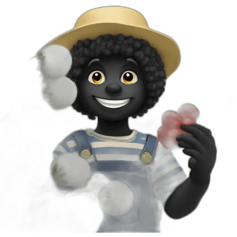 golliwog picking cotton emoji