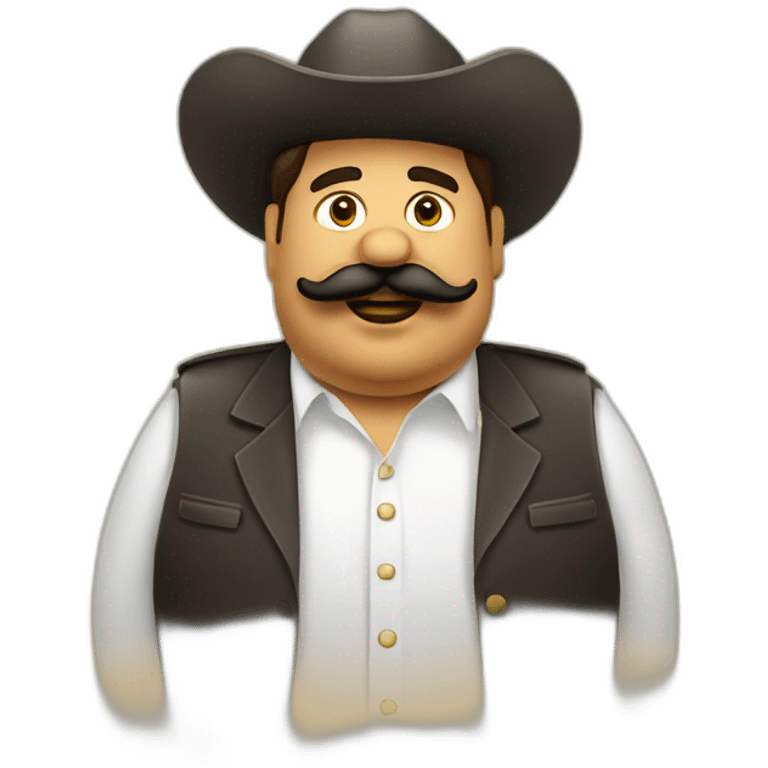 Taquero gordito con bigote vendiendo tacos  emoji