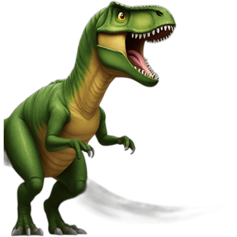 T-rex fight spinosaur emoji