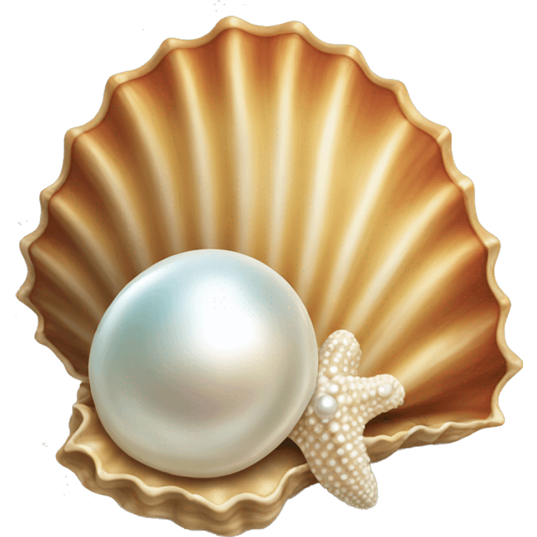 Seashell with pearl emoji