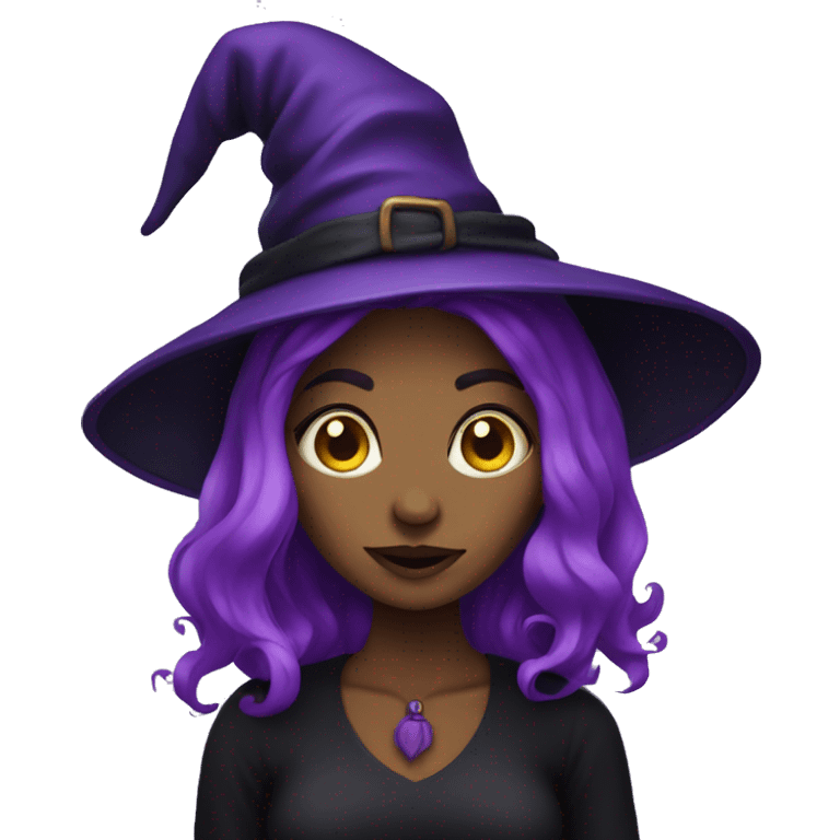 Halloween witch eith purple hair  emoji