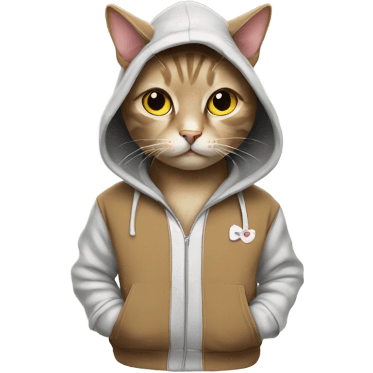 cat wearing a hoodie emoji