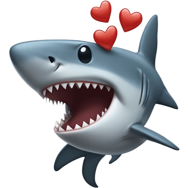 Shark send kiss emoji