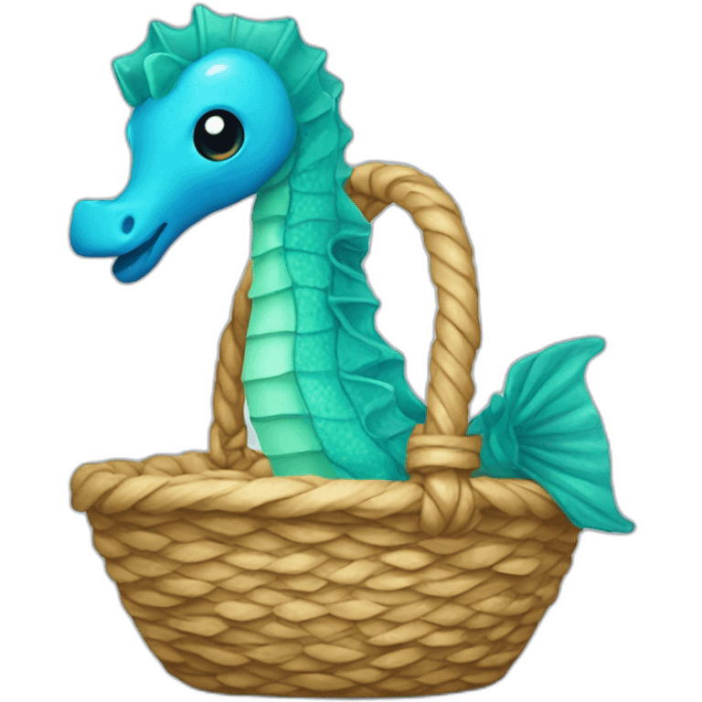 seahorse wearing basket suit emoji