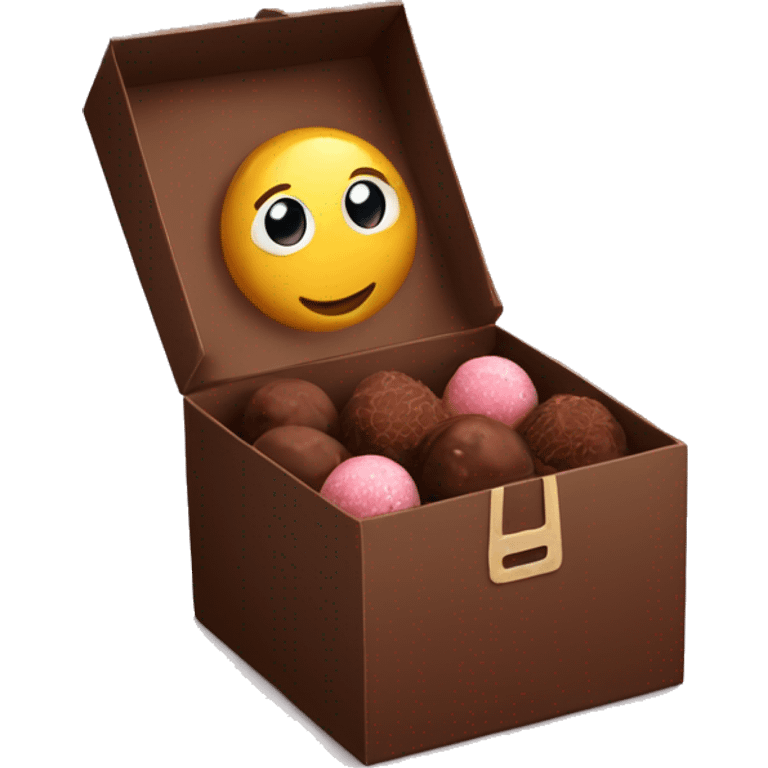 A box with chocolate truffles  emoji