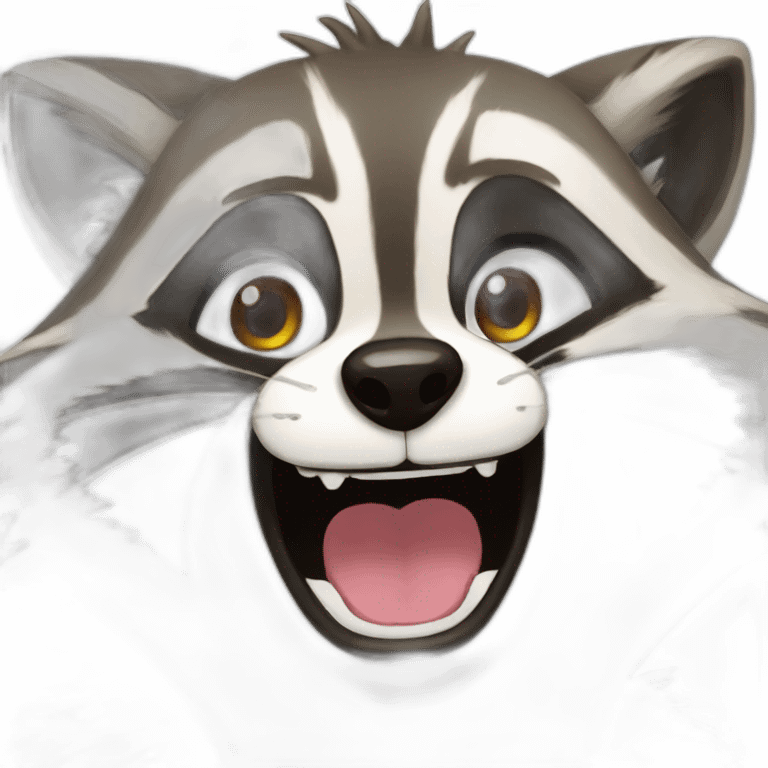 anime raccoon laugh emoji