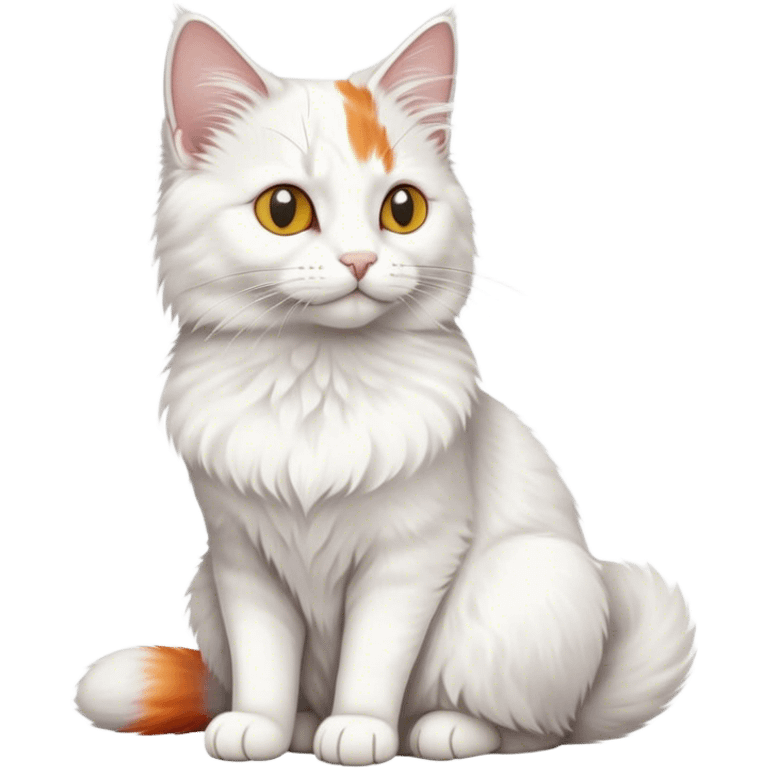 Turkish van cat short hair sitting desaturated emoji