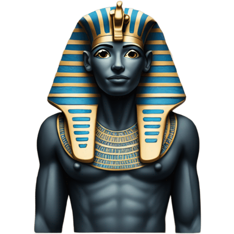 egypt sarcophagus coffie gold blue white black , full body  emoji