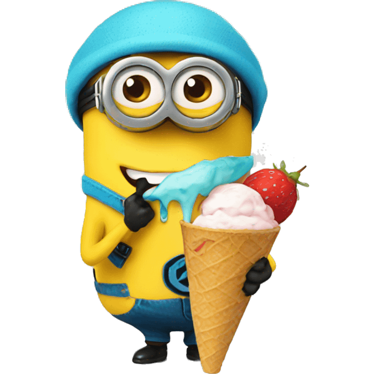 Minion with icecream emoji