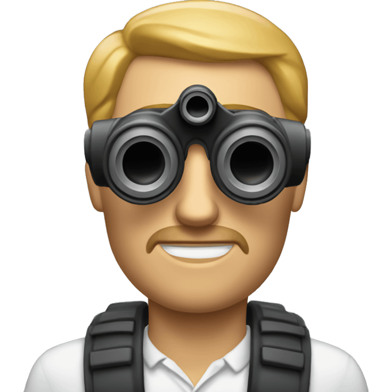 white Man with binoculars emoji