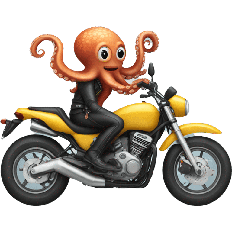 Octopus riding a motorcycle  emoji