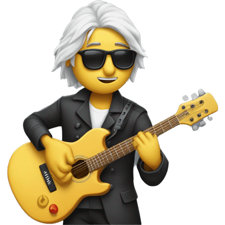 Molino viento con un hombre rubio con gafas tocando la guitarra eléctrica  emoji