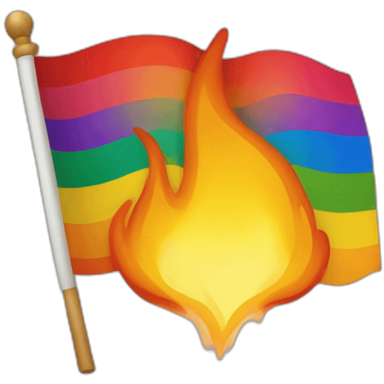 Le drapeau LGBT en feu emoji