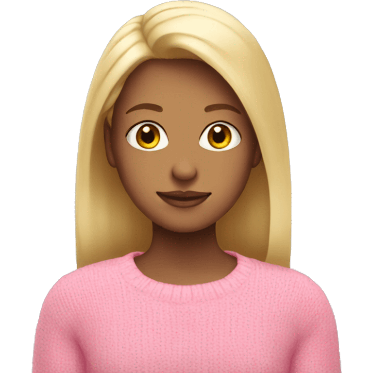 Girl with blonde hair wearing pink sweater emoji