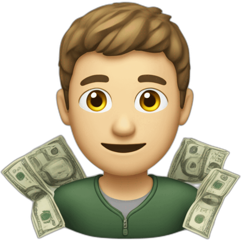 Haufen  mit Geld auf der Zunge emoji