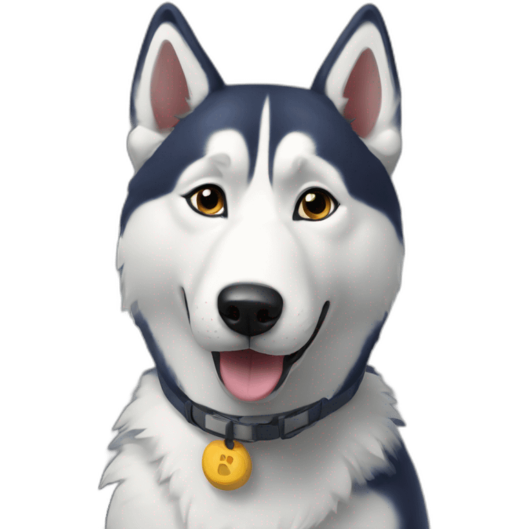 Husky at station emoji