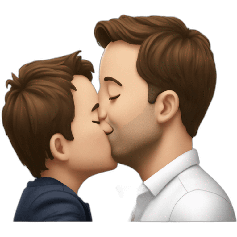 Xavier bettel kissing a little man with brown hait emoji