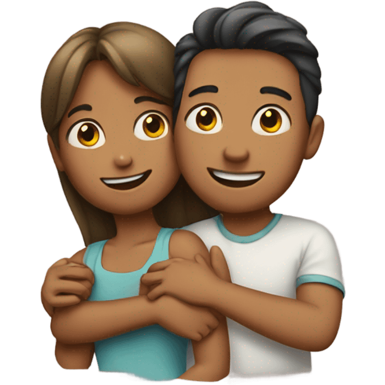 Boy and girl hugging emoji