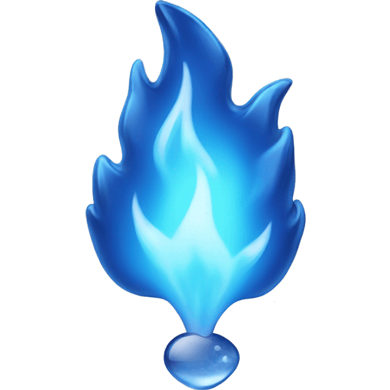 Blue flame with ice emoji