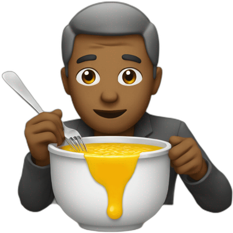 The leader is eating broth emoji