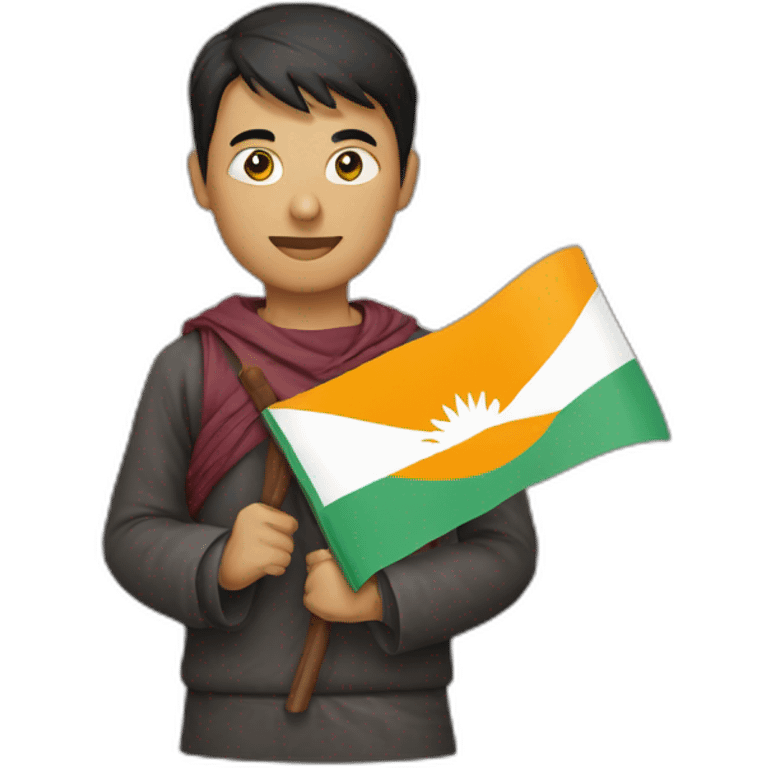 A man hold Bhutan flag emoji