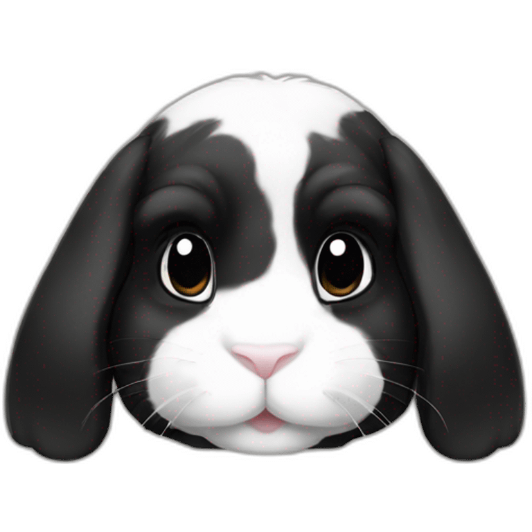 Black Holland lop rabbit emoji